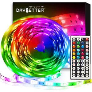 32ft RGB LED Strip Lights Color Changing with Remote for Bedroom Party DIY Decor